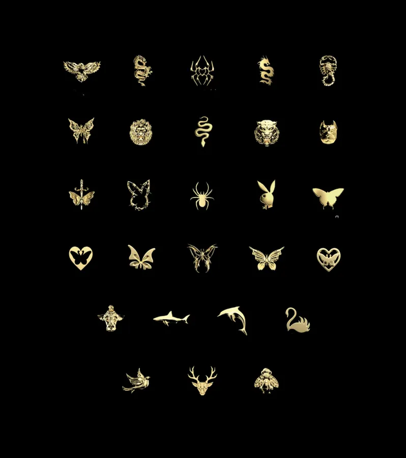 18k gold charm menu: animals